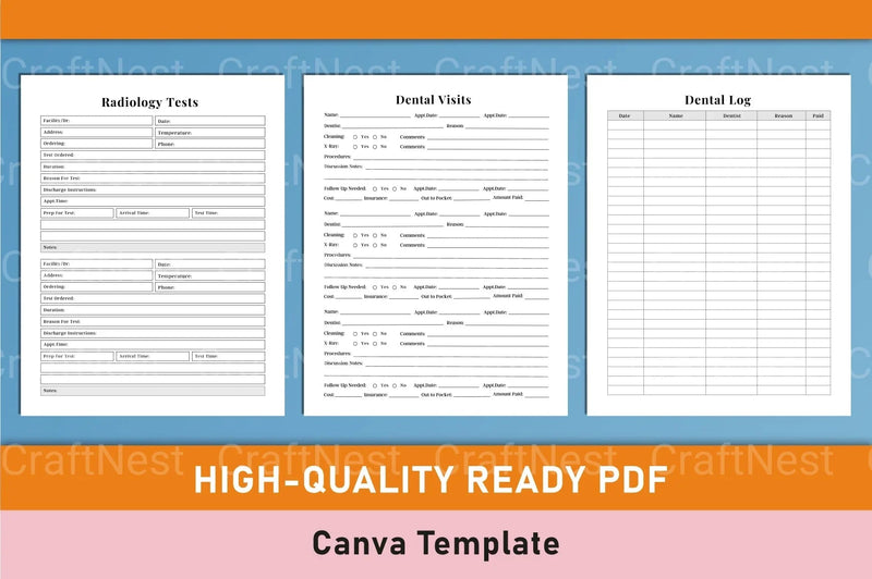 Medical Planner Template - CraftNest - Digital Crafting and Art