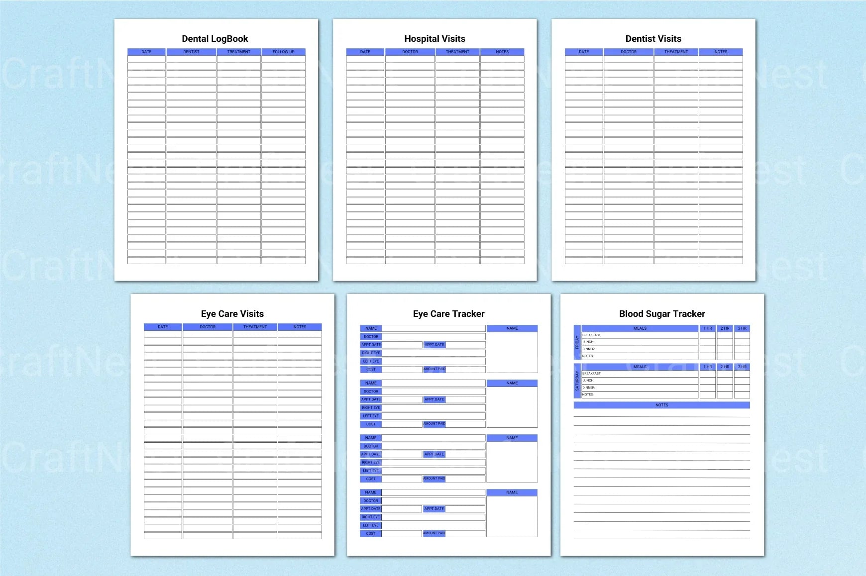 Medical Planner Template - CraftNest - Digital Crafting and Art