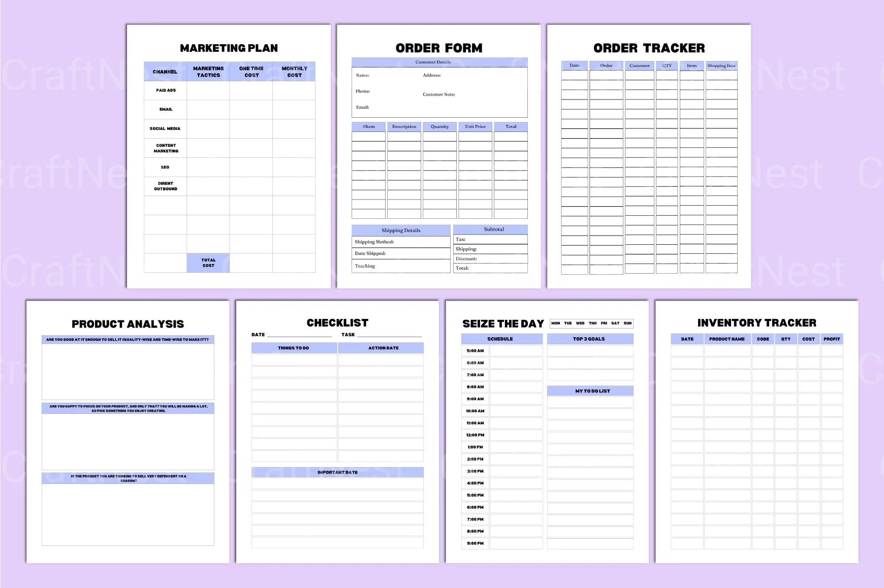 Craft Handmade Business Planner - CraftNest - Digital Crafting and Art