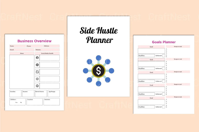Side Hustle Planner - CraftNest - Digital Crafting and Art