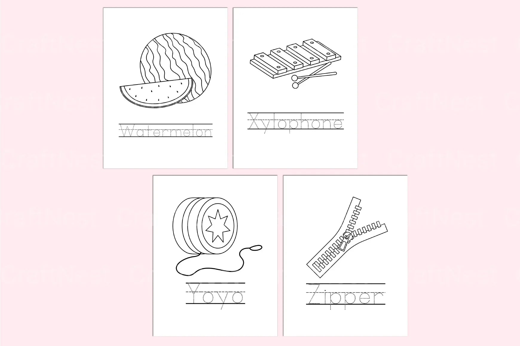 Alphabet Coloring Book for Kids - CraftNest - Digital Crafting and Art