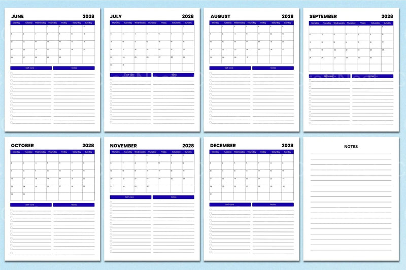 Monthly Agenda Planner - CraftNest - Digital Crafting and Art