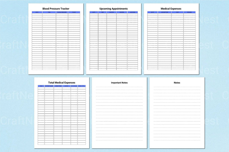 Medical Planner Template - CraftNest - Digital Crafting and Art