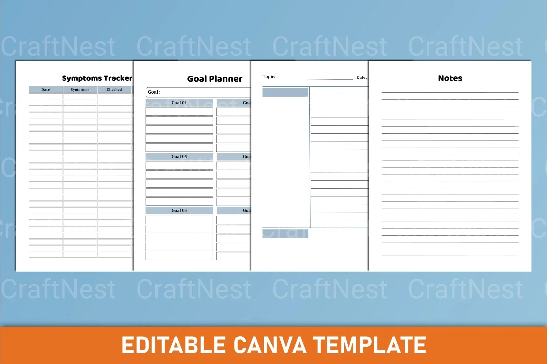 Nursing Student Planner Canva Template - CraftNest - Digital Crafting and Art