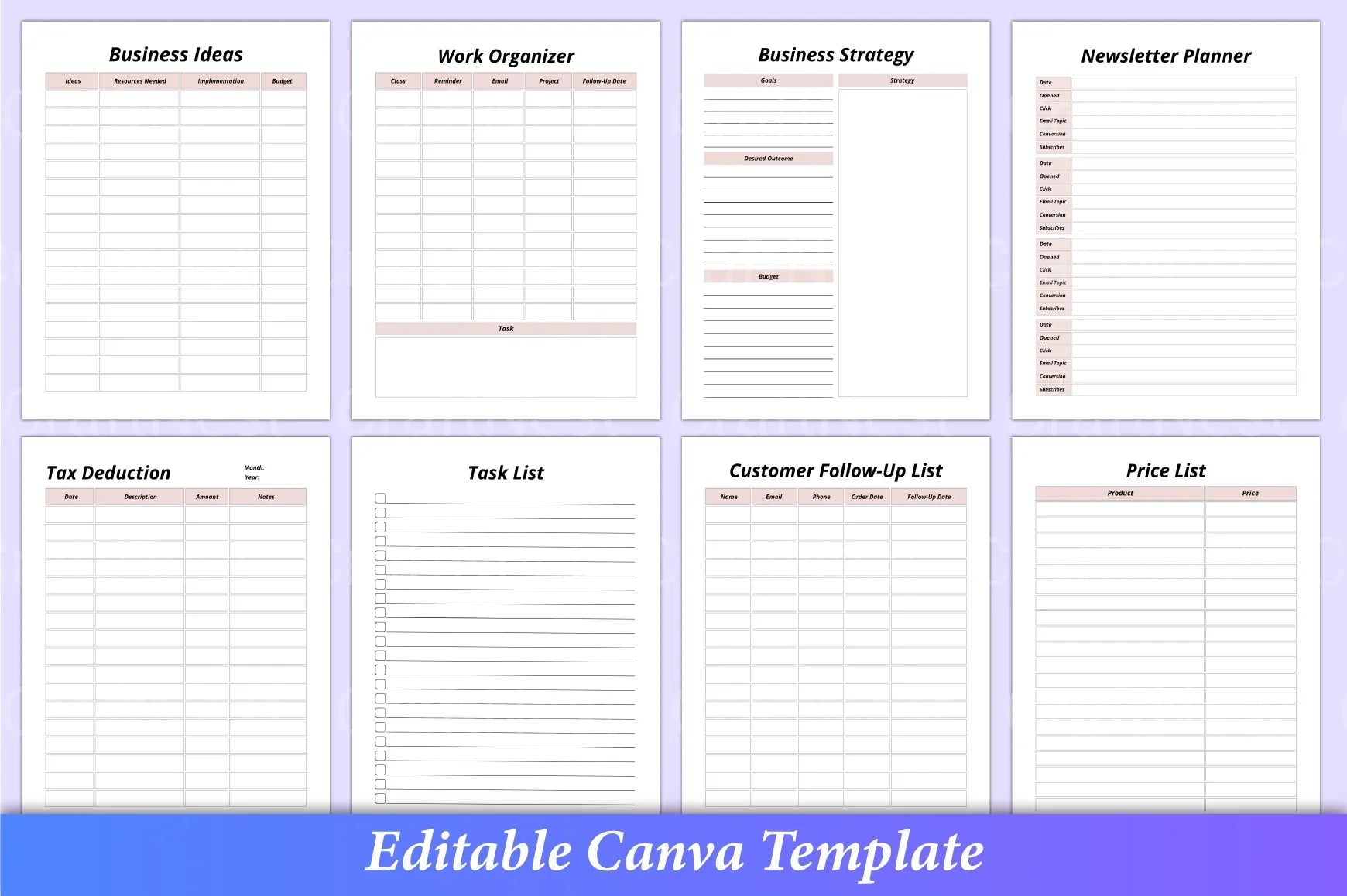 Girl Boss Planner Canva Template - CraftNest - Digital Crafting and Art