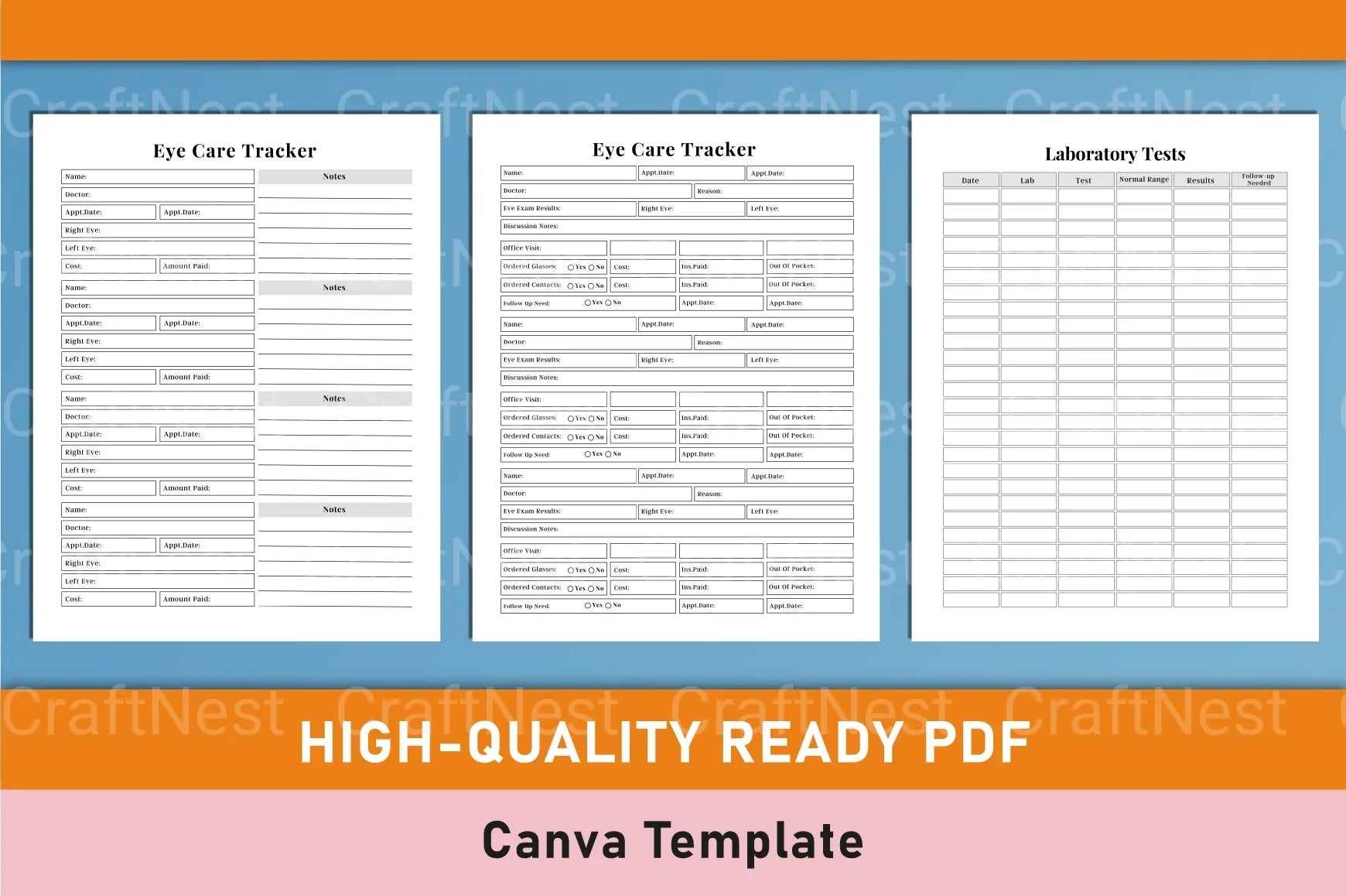 Medical Planner Template - CraftNest - Digital Crafting and Art