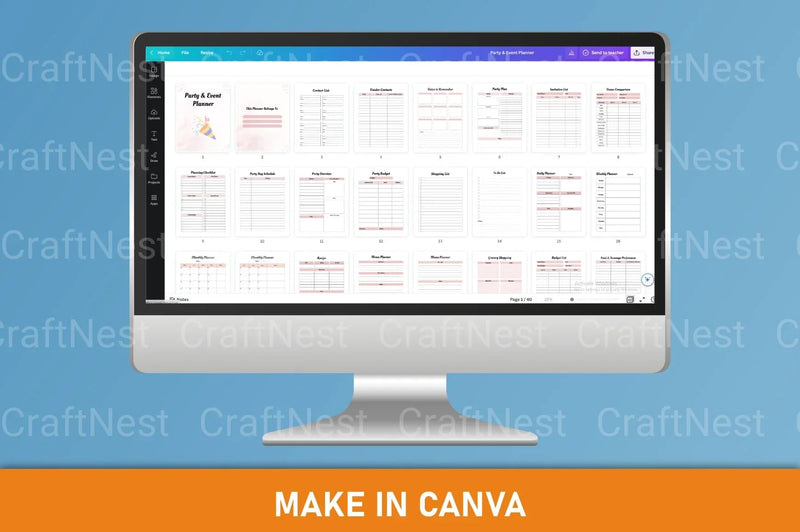 Party Event Planner Canva Template - CraftNest - Digital Crafting and Art