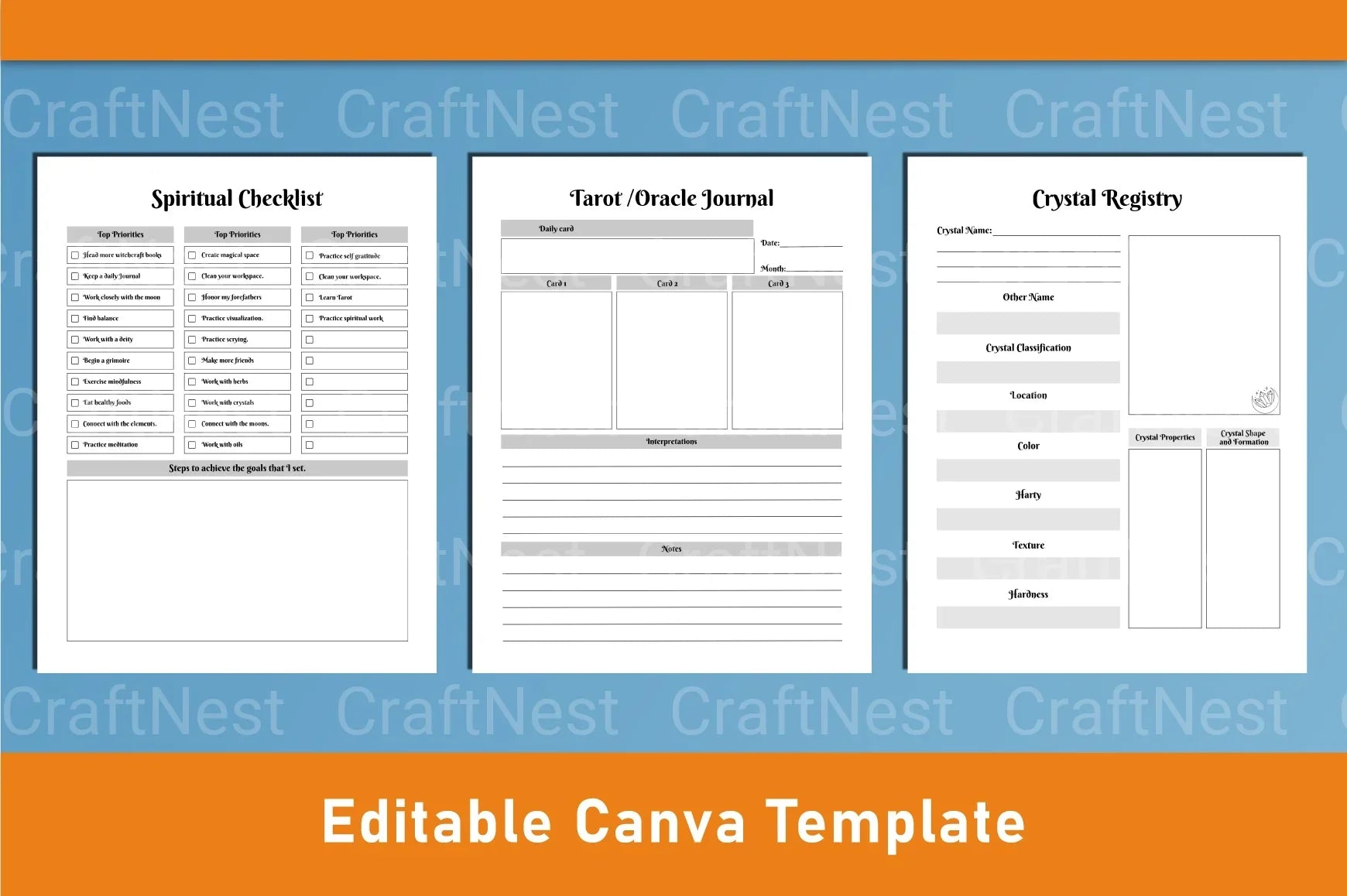 Witchy Planner Canva Template - CraftNest - Digital Crafting and Art