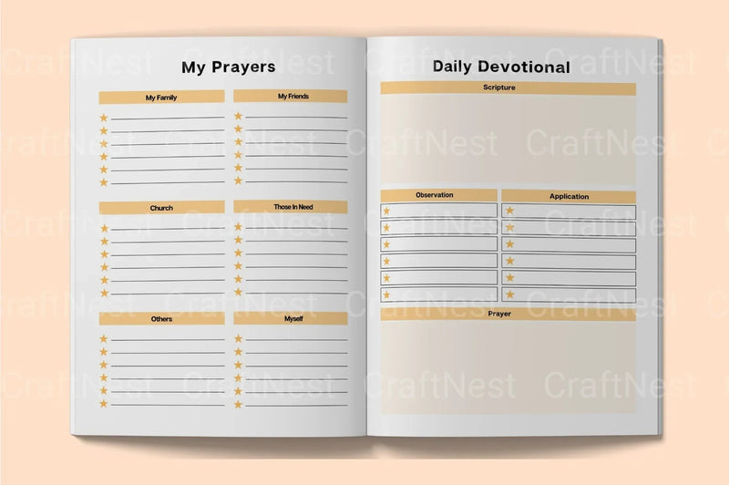Devotional Planner for Spiritual Growth - CraftNest - Digital Crafting and Art