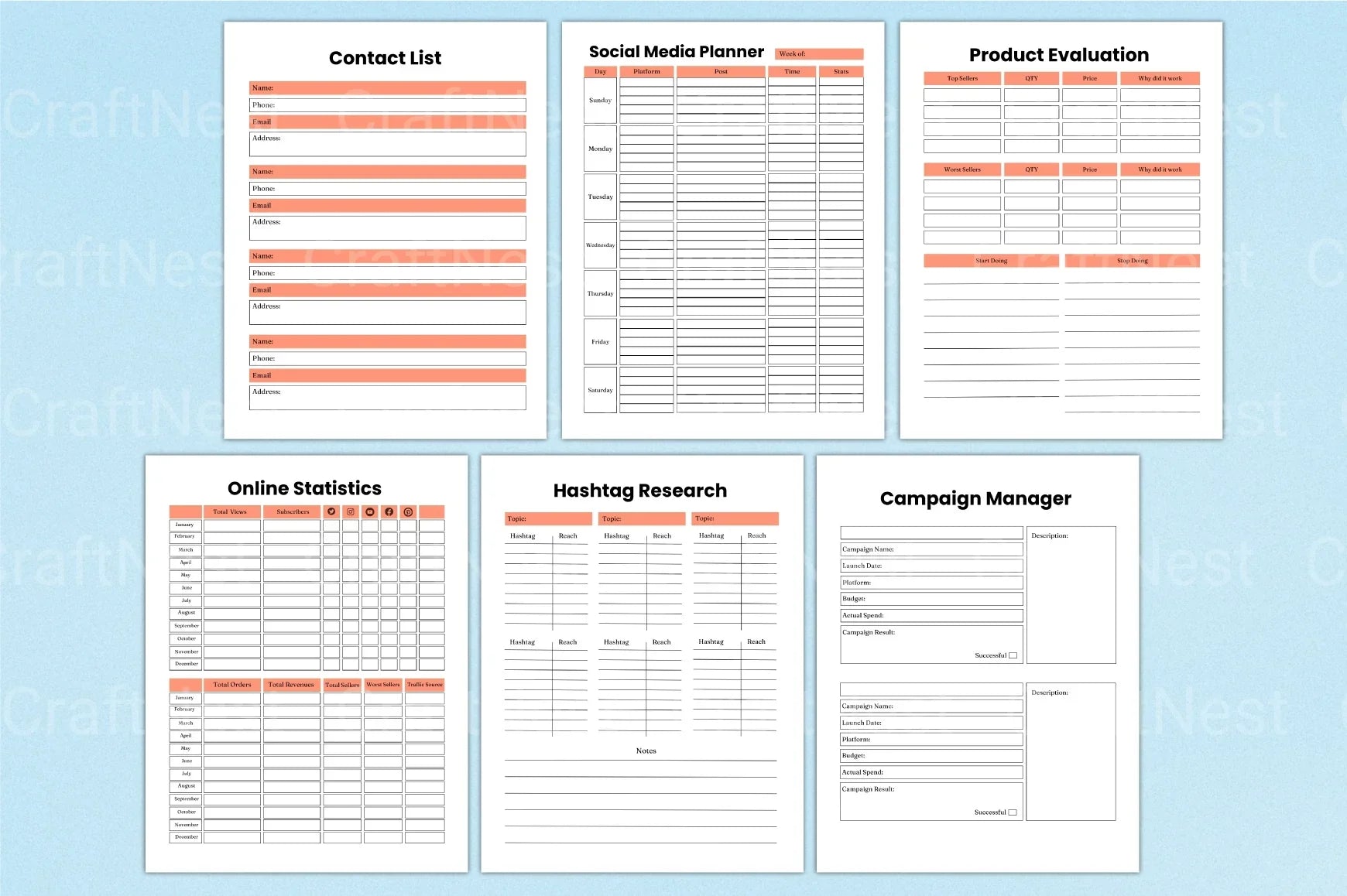 Small Business Planner 2024 - CraftNest - Digital Crafting and Art