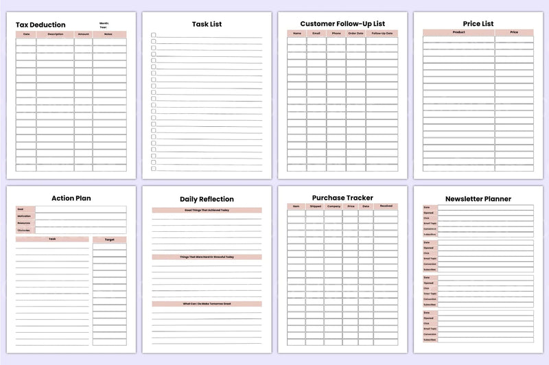 Side Hustle Planner for Entrepreneurs - CraftNest - Digital Crafting and Art
