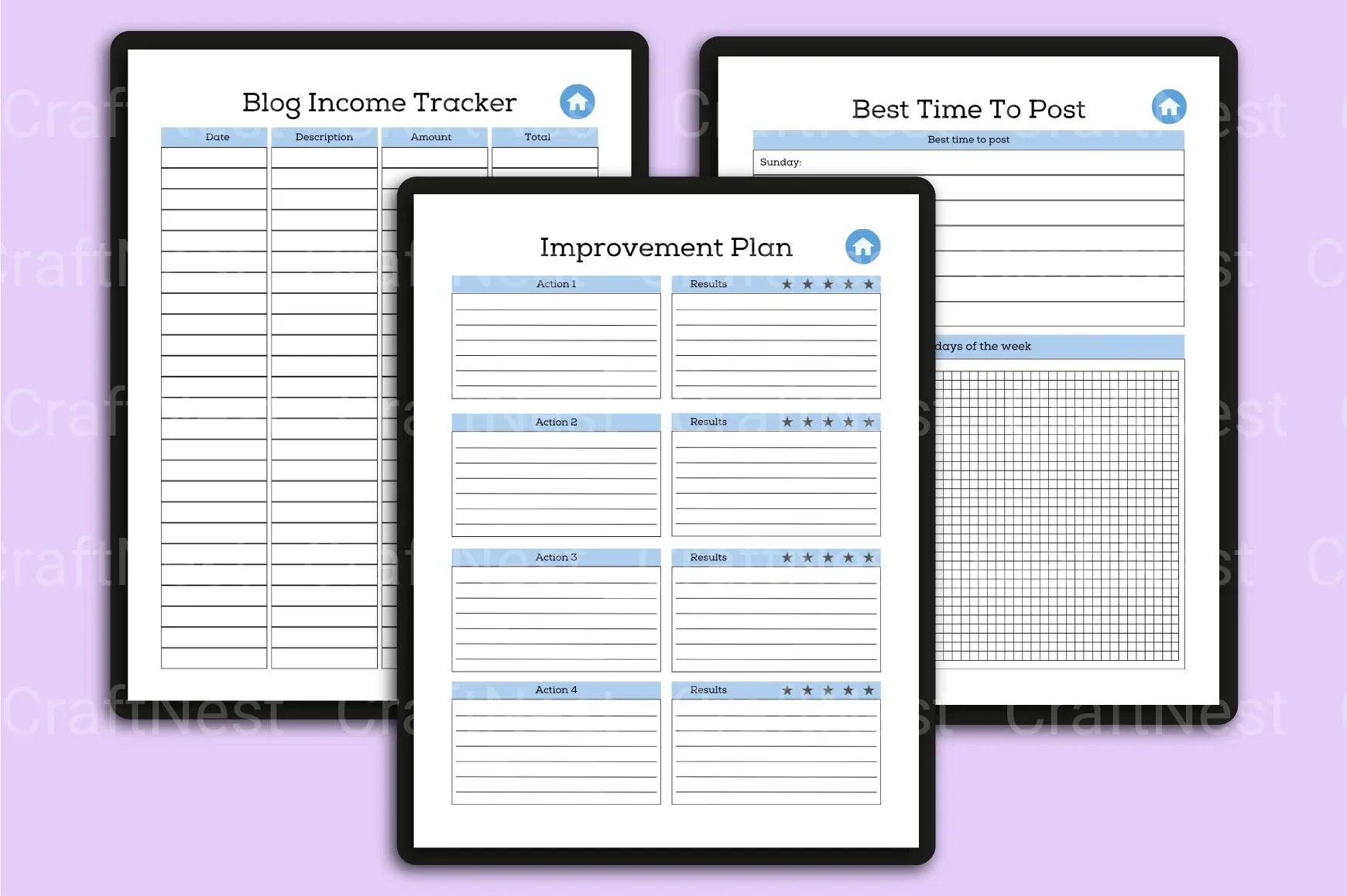 Social Media Planner Template - CraftNest - Digital Crafting and Art