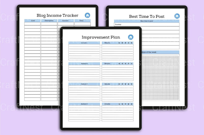 Social Media Planner Template - CraftNest - Digital Crafting and Art