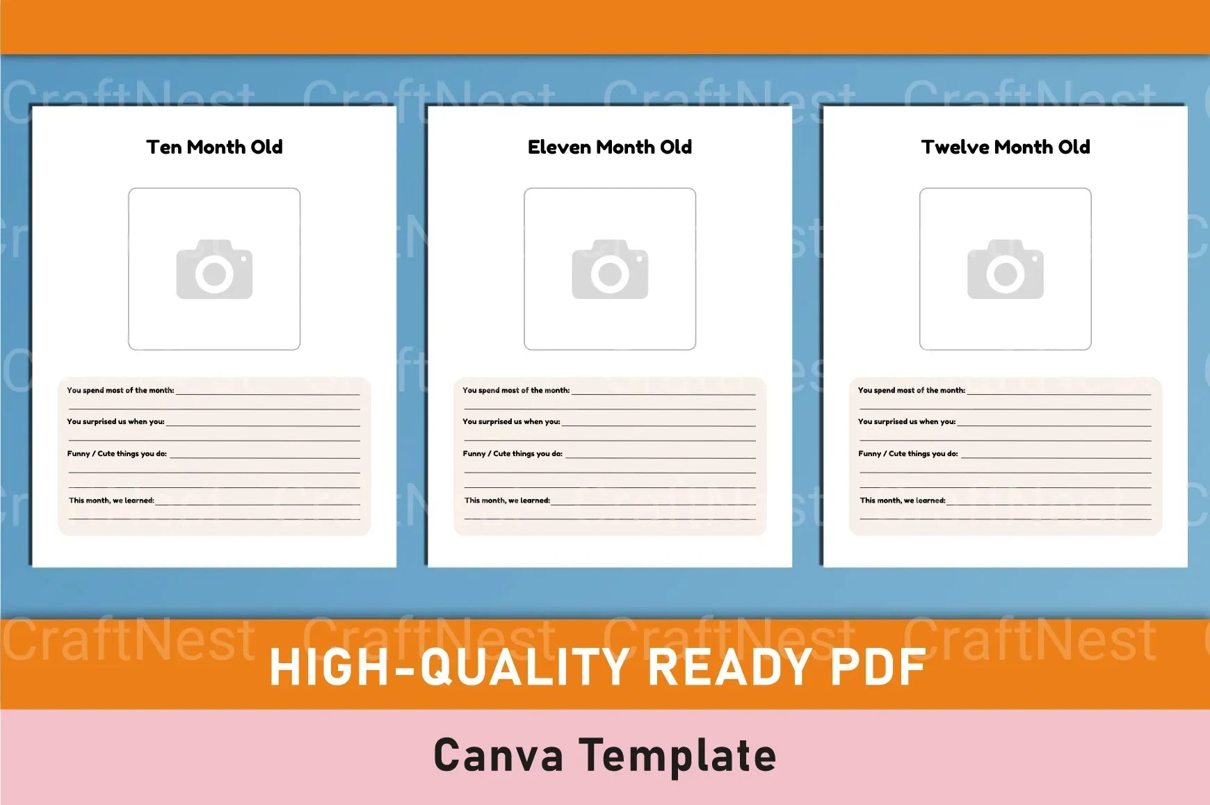 Baby Memory Book Template - Canva Design - CraftNest - Digital Crafting and Art