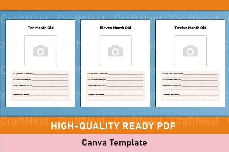 Baby Memory Book Template - Canva Design - CraftNest - Digital Crafting and Art