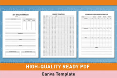 Customizable Fitness Planner Canva Template - CraftNest - Digital Crafting and Art