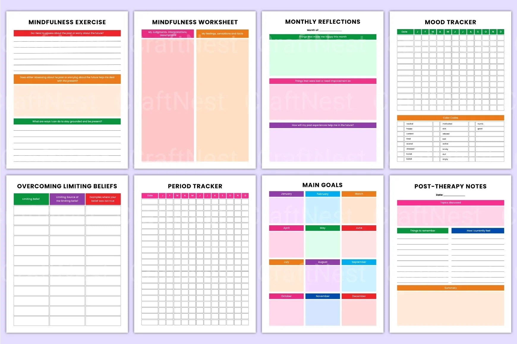 Mental Health Workbook for Personal Growth - CraftNest - Digital Crafting and Art