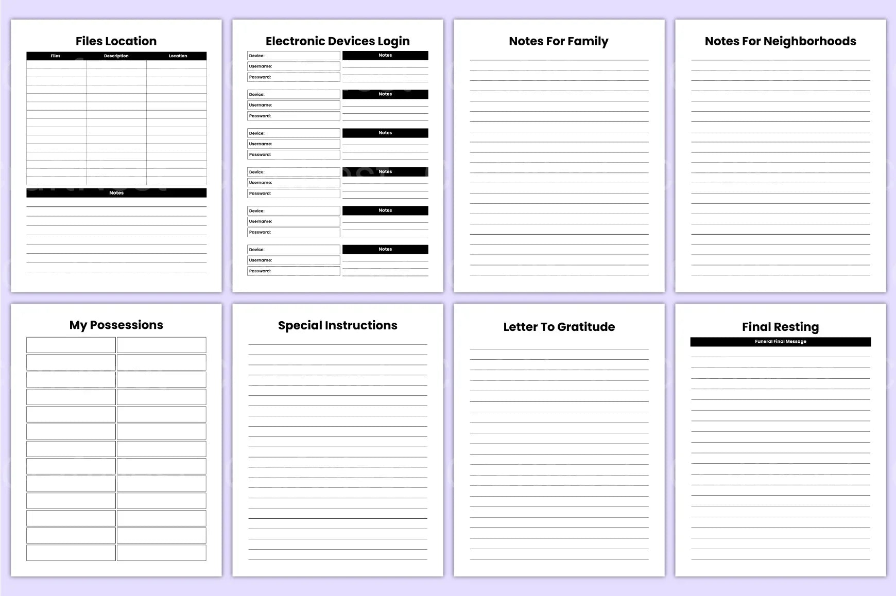 End of Life Planner Guide - CraftNest - Digital Crafting and Art