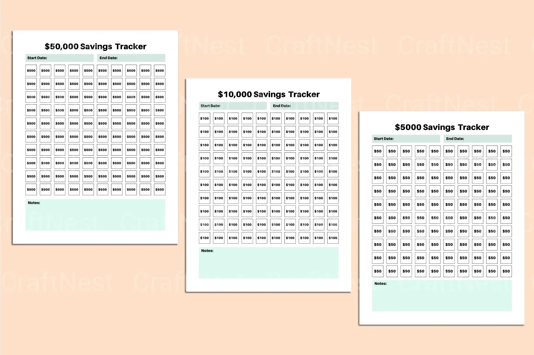 Money Savings Challenge - CraftNest - Digital Crafting and Art