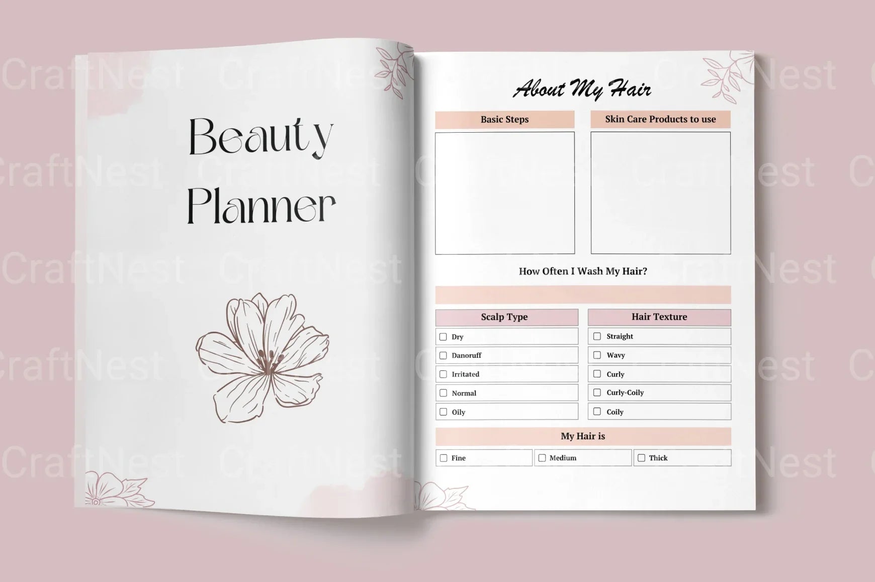 Beauty Planner Canva Template - CraftNest - Digital Crafting and Art