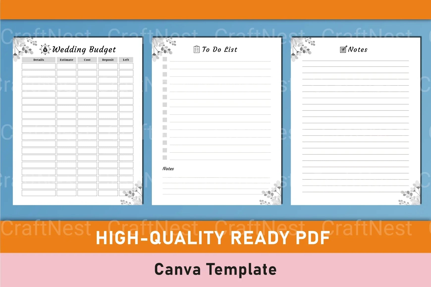Wedding Planner Canva Template - CraftNest - Digital Crafting and Art