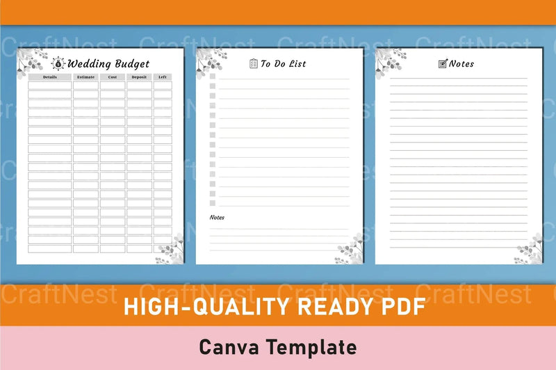 Wedding Planner Canva Template - CraftNest - Digital Crafting and Art