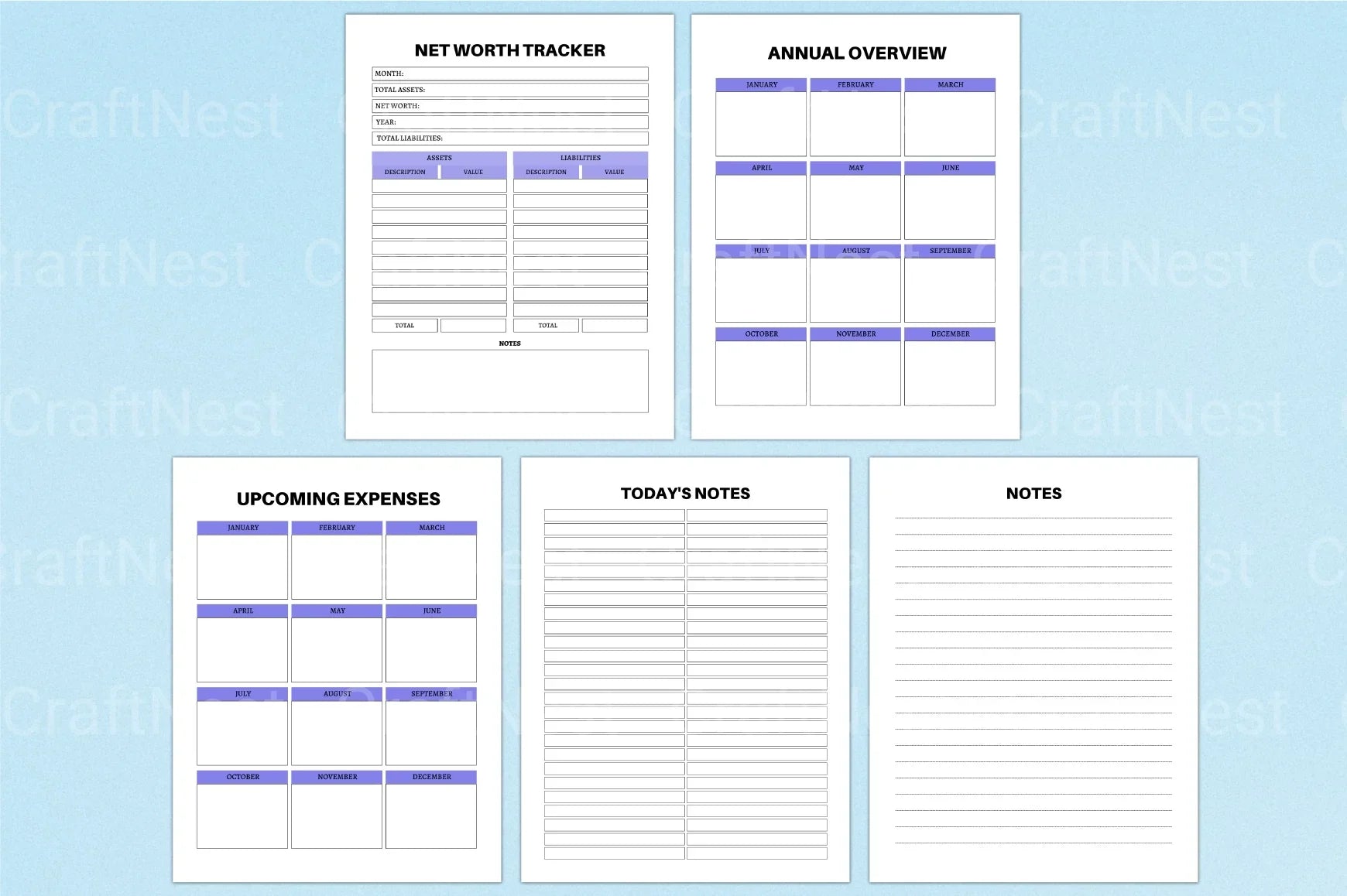 Budget Financial Planner - CraftNest - Digital Crafting and Art