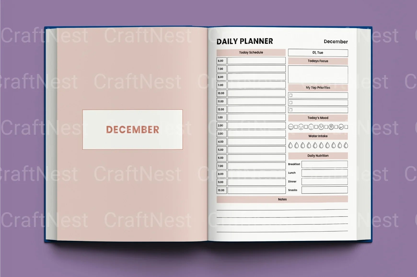 Daily Agenda Planner - CraftNest - Digital Crafting and Art