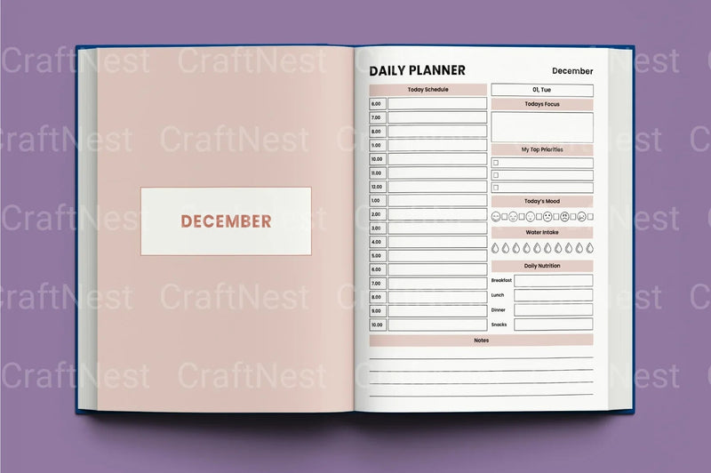 Daily Agenda Planner - CraftNest - Digital Crafting and Art