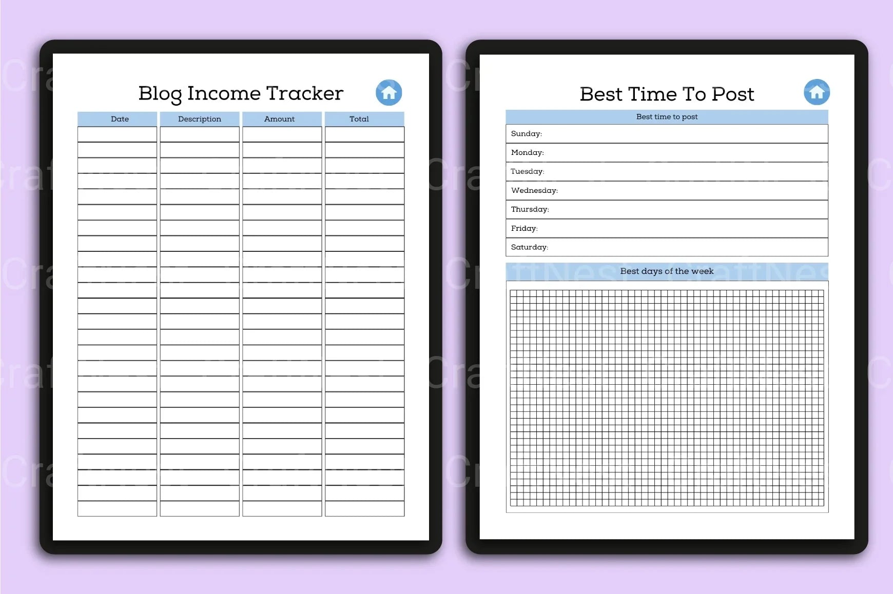 Social Media Planner Template - CraftNest - Digital Crafting and Art