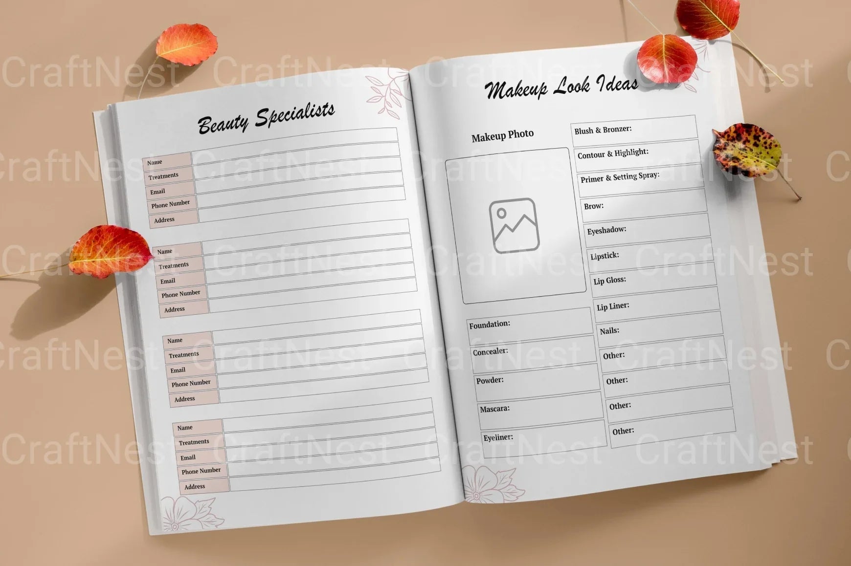 Beauty Planner Canva Template - CraftNest - Digital Crafting and Art