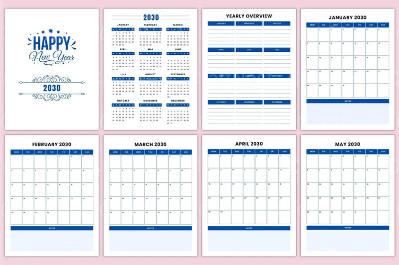 Yearly Monthly Planner Template - CraftNest - Digital Crafting and Art