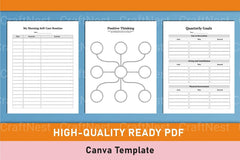 Self Care Wellness Planner Template on Canva - CraftNest - Digital Crafting and Art