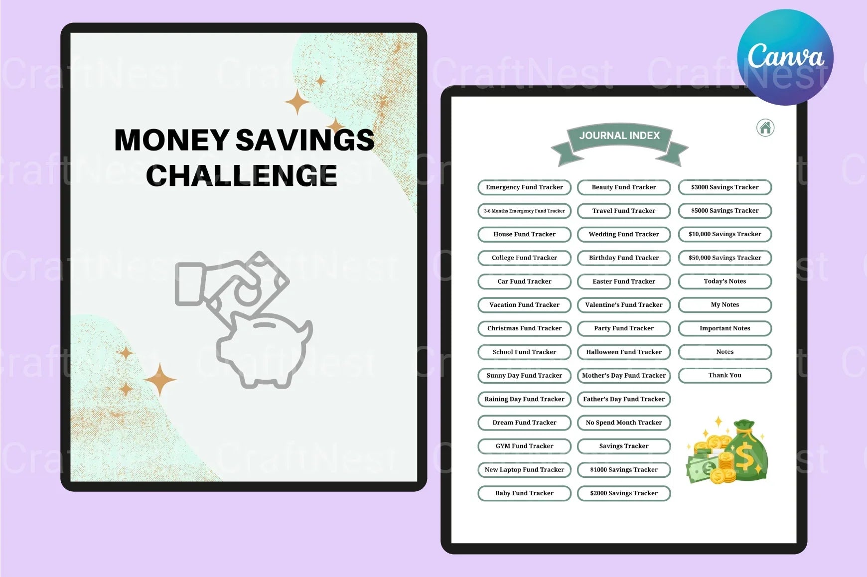 Money Savings Challenge - CraftNest - Digital Crafting and Art