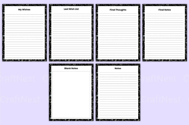 Final Wishes Legacy Organizer - CraftNest - Digital Crafting and Art