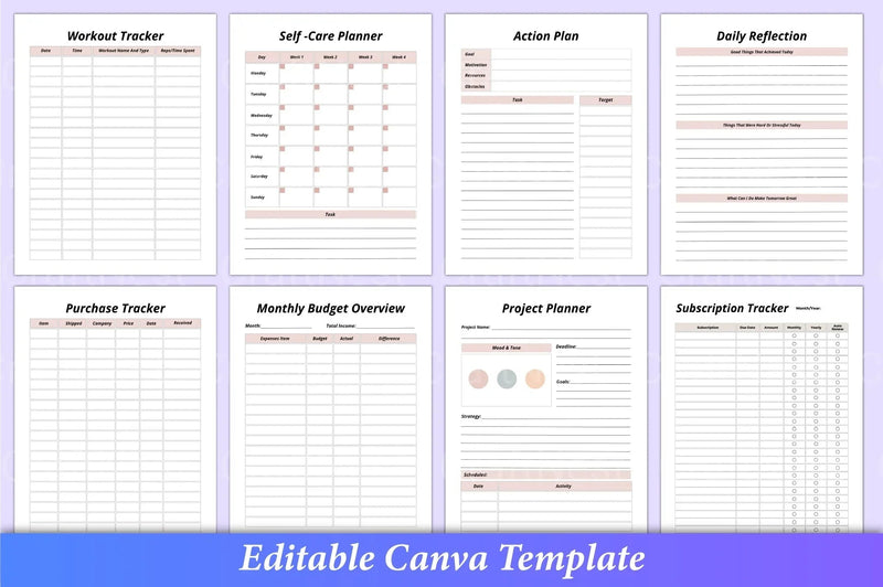 Girl Boss Planner Canva Template - CraftNest - Digital Crafting and Art