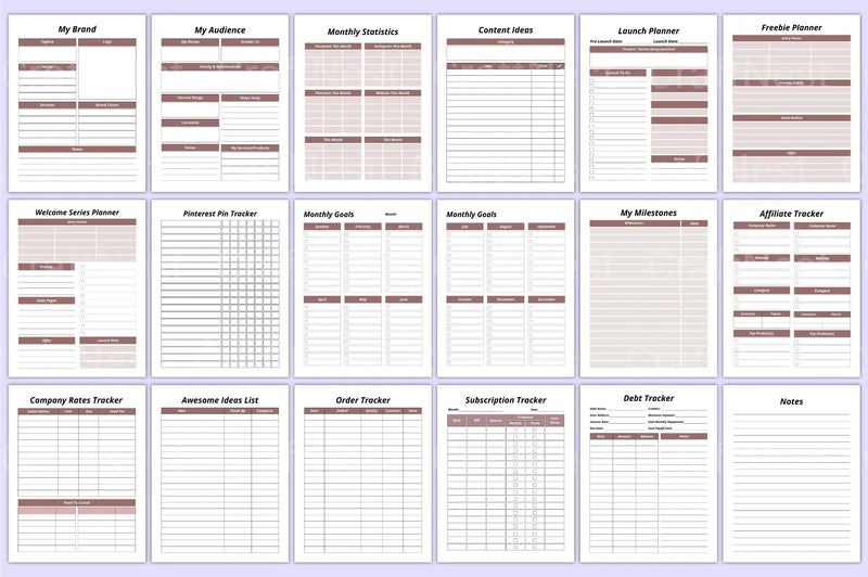 Ultimate Planner Sheets for Organization and Productivity - CraftNest - Digital Crafting and Art