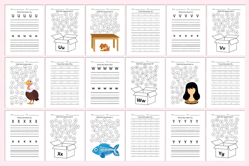 Preschool Alphabet Workbook for Early Learning - CraftNest - Digital Crafting and Art