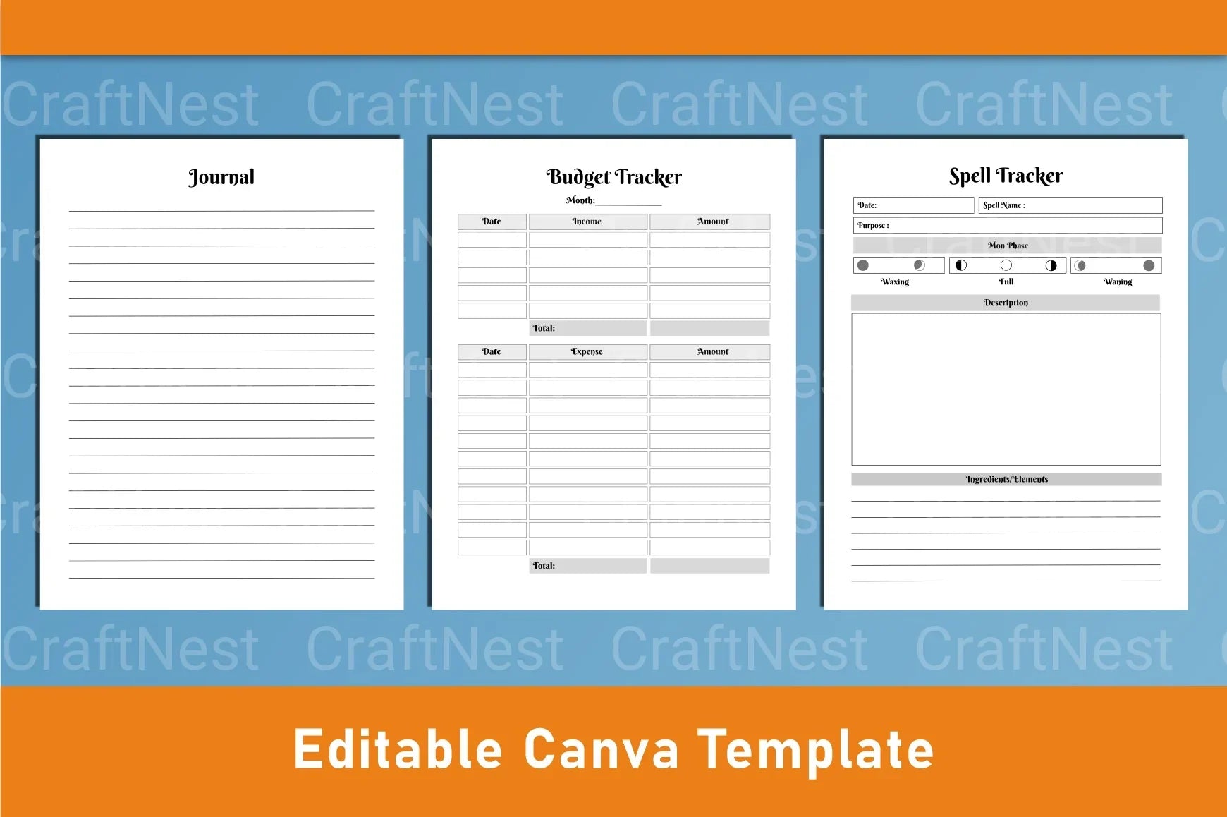Witchy Planner Canva Template - CraftNest - Digital Crafting and Art