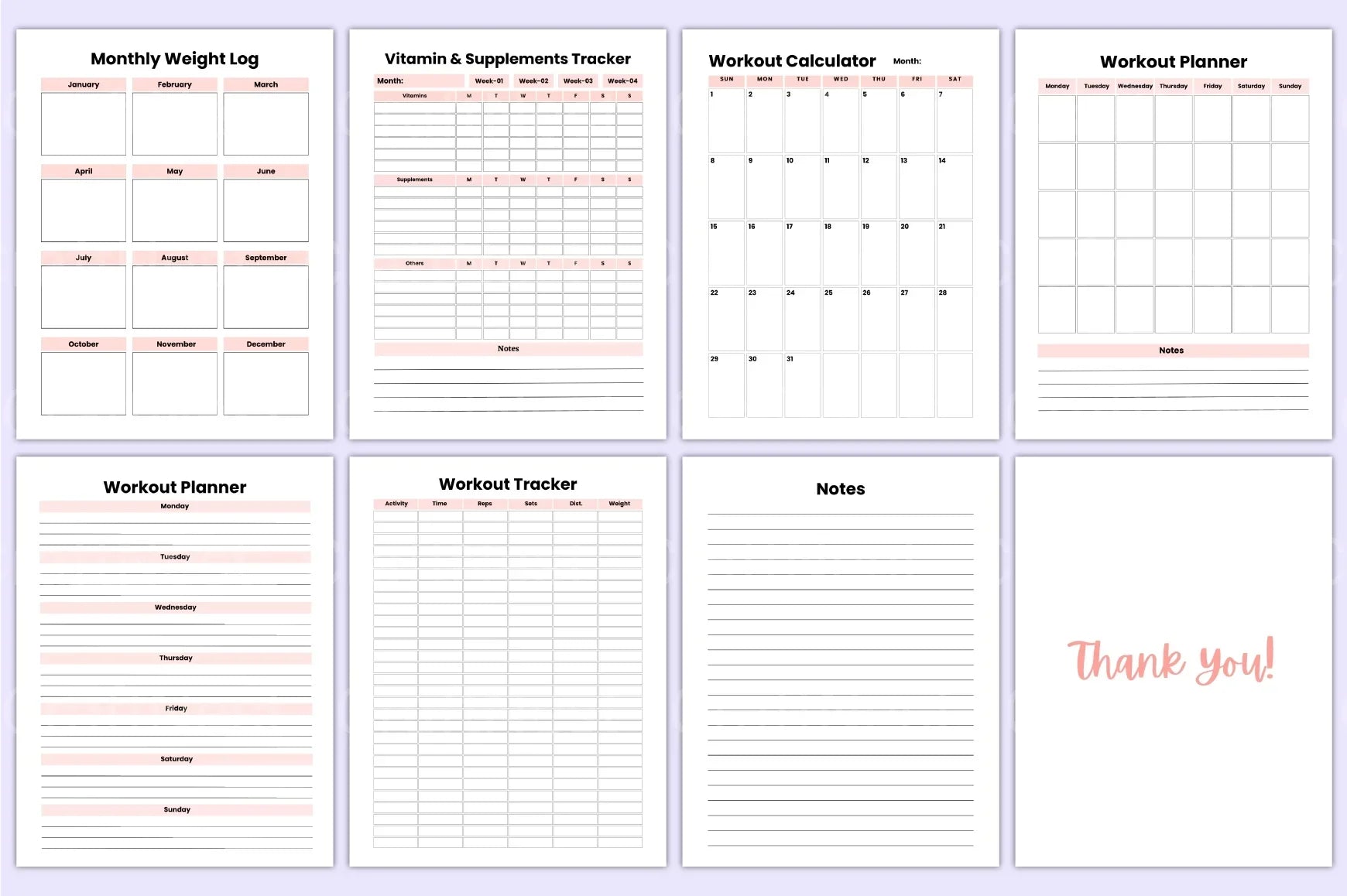 Weight Loss Planner - CraftNest - Digital Crafting and Art