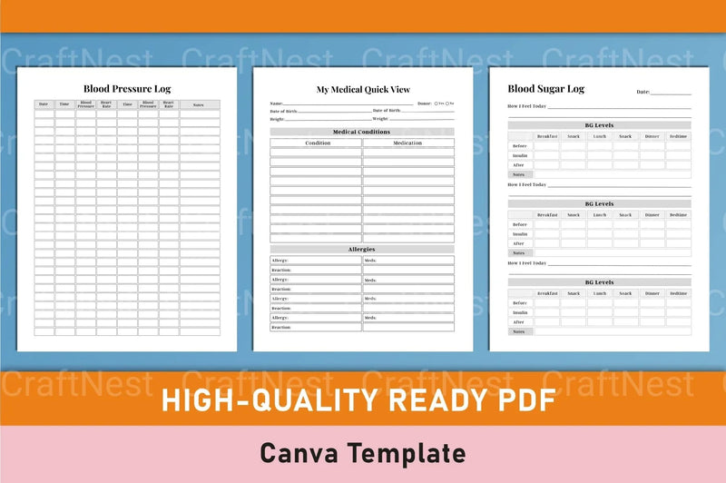 Medical Planner Template - CraftNest - Digital Crafting and Art