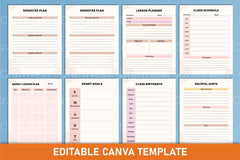Customizable Teacher Planner Template - CraftNest - Digital Crafting and Art