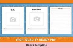 Baby Memory Book Template - Canva Design - CraftNest - Digital Crafting and Art