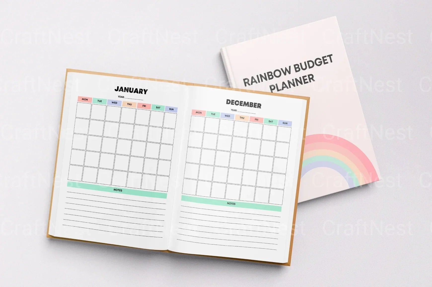 Rainbow Budget Planner for Effective Financial Management - CraftNest - Digital Crafting and Art