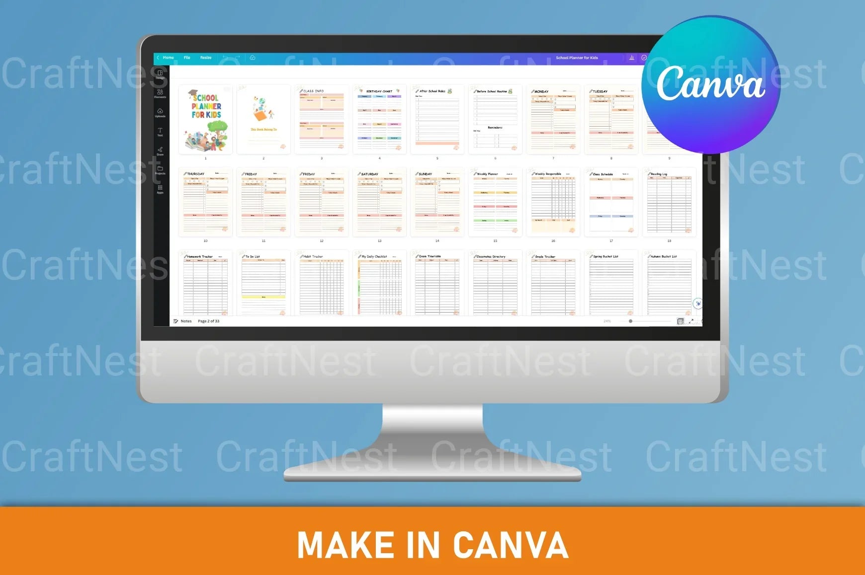 School Planner for Kids - CraftNest - Digital Crafting and Art