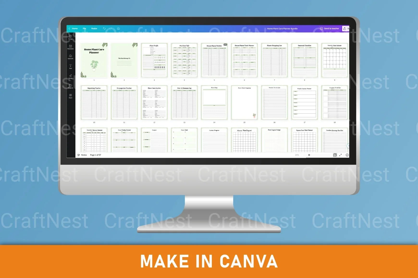 Home Plant Care Planner Template - CraftNest - Digital Crafting and Art