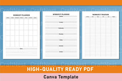 Customizable Fitness Planner Canva Template - CraftNest - Digital Crafting and Art