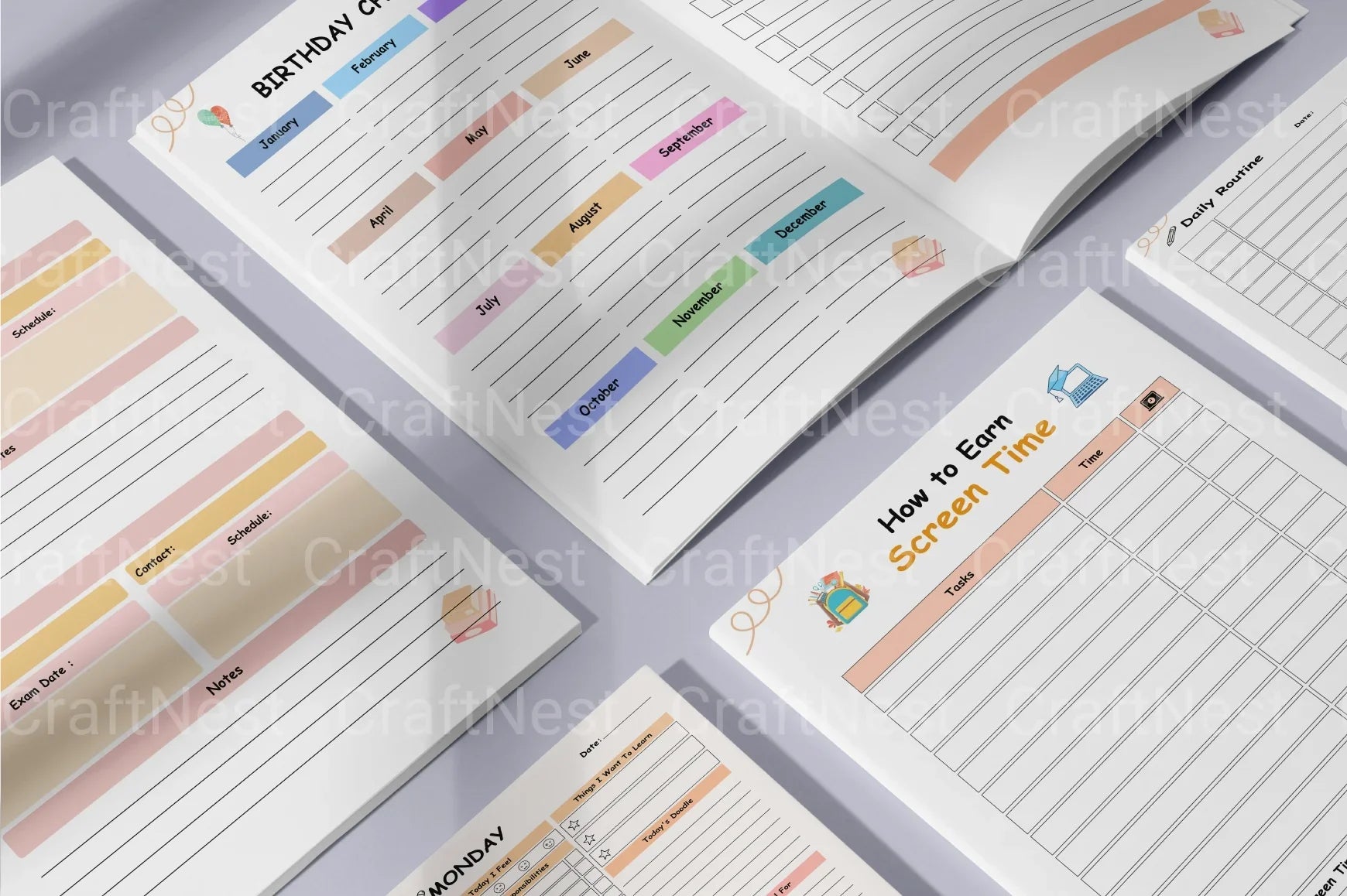 School Planner for Kids - CraftNest - Digital Crafting and Art