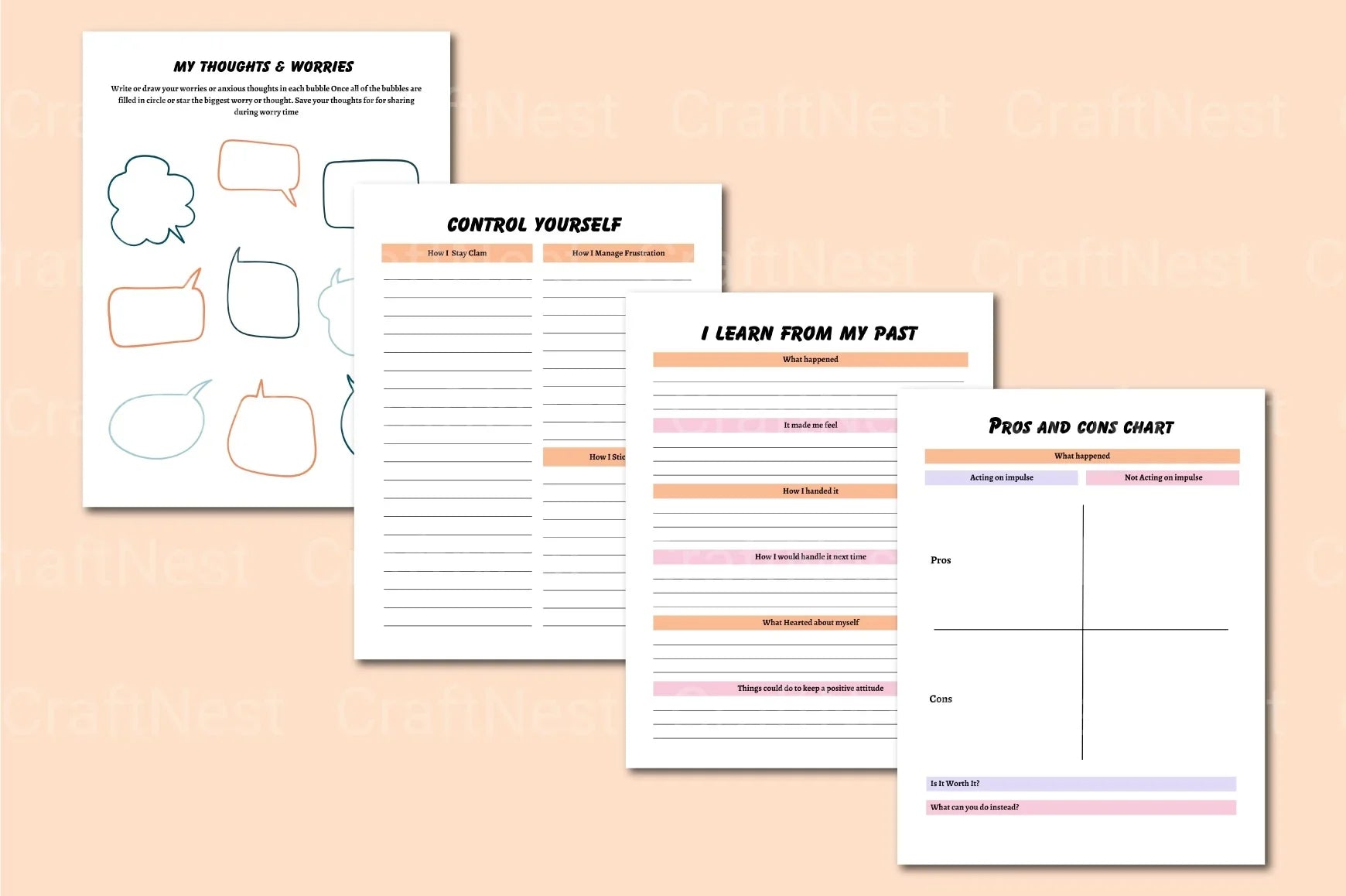 Self Control Activity Book for Kids - CraftNest - Digital Crafting and Art