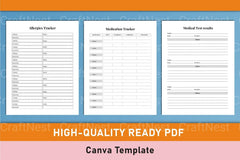 Medical Planner Template - CraftNest - Digital Crafting and Art